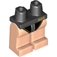 Lego Hips and Light Nougat Legs with Gold Bat and Black Leotard Print / Black