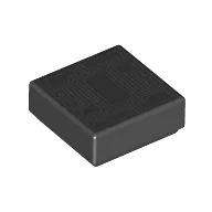 Tile 1 x 1 with Gray Polygons Print / Black