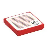 Tile 2 x 2 with Cheep Cheep and Barcode Print (Sticker) / Red