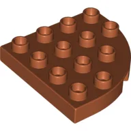 Duplo Plate Round Corner 4 x 4 / Dark Orange