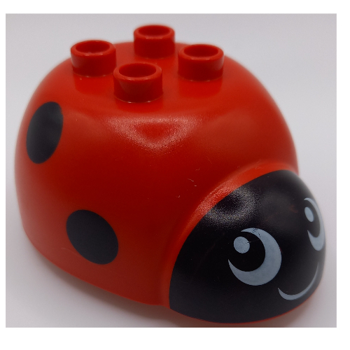 Lego Duplo Animal Spider Body, with Ladybug / Ladybird Print / Red