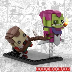 LEGO Brickheadz Green Goblin + Spider-Man Diorama