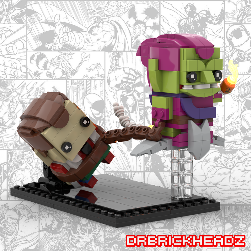 LEGO Brickheadz Green Goblin + Spider-Man Diorama