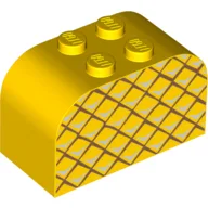 Brick Curved 2 x 4 x 2 Double with Pineapple Print / Yellow