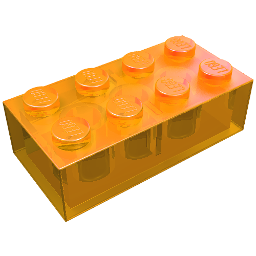 Lego Brick 2 x 4 / Trans-Orange