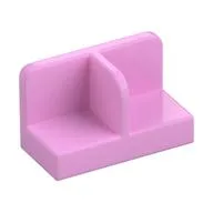 Panel 1 x 2 x 1 with Rounded Corners and Central Divider / Bright Pink