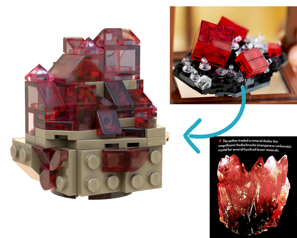 Lego Accurate Rhodochrosite for Ideas Mineral Collection