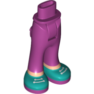 Lego Minidoll Hips and Trousers with Back Pockets and Dark Turquoise Shoes Print / Magenta