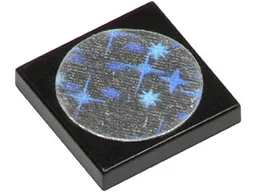 Tile 2 x 2 with Holographic Stars Pattern (Sticker) - Sets 6856 / 6899