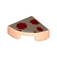 Tile Round 1 x 1 Quarter with Pixelated Mushroom Print / Light Nougat