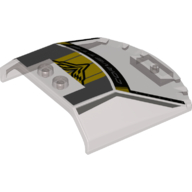 Lego Windscreen 6 x 6 x 1 1/3 with Yellow Wings, 'Corvette' Print