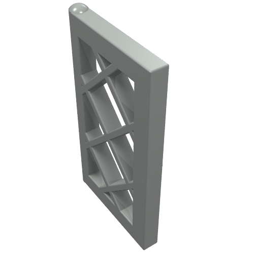 Lego Window 1 x 2 x 3 Pane Latticed / Light Gray