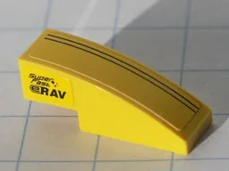 Slope, Curved 3 x 1 with Black Lines, 'Super Fast' and 'eRAV' Pattern Model Right Side (Stickers) - Set 8122