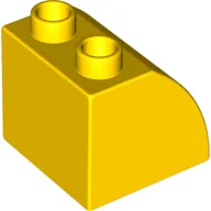 Duplo Brick 2 x 2 x 1 1/2 with Curved Top / Yellow