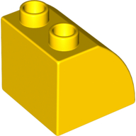 Lego Duplo Brick 2 x 2 x 1 1/2 with Curved Top / Yellow