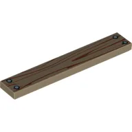 Tile 1 x 6 with Wood Decoration Print / Dark Tan