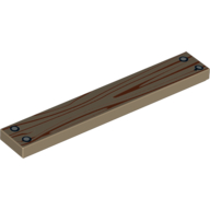 Lego Tile 1 x 6 with Wood Decoration Print