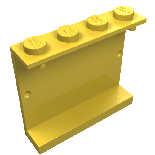 Lego Panel 1 x 4 x 3 [Solid Studs] / Yellow