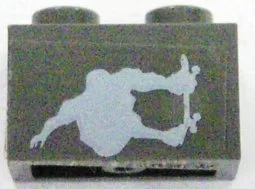 Brick 1 x 2 with Gravity Games Skateboarder Pattern (Sticker) - Set 3535