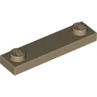 Plate Special 1 x 4 with 2 Studs, 3 Bottom Tubes / Dark Tan