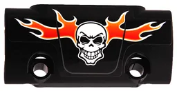 Technic, Panel Curved 7 x 3 with 2 Pin Holes through Panel Surface with White Skull and Orange Flames Pattern (Sticker) - Set 42106