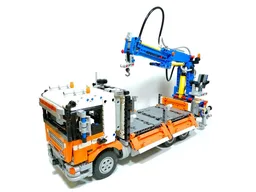 42128- Flatbed truck with crane