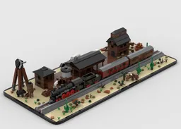 Western Steam Train and Station (microscale)