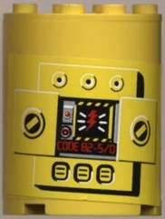 Cylinder Half 2 x 4 x 4 with Control Panel 'CODE 82-5/0' Pattern (Sticker) - Sets 8250 / 8299