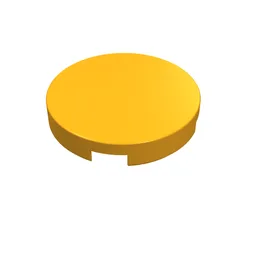 Tile Round 2 x 2 with Bottom Cross / Medium Orange