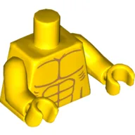Torso, Bare Chest with Muscles and Ribs Print, Yellow Arms and Hands