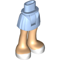 Lego Minidoll Hips and Short Skirt with Light Nougat Legs and White Shoes Print / Bright Light Blue
