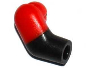 Lego Arm, Right with Molded Red Short Sleeve  Pattern / Black