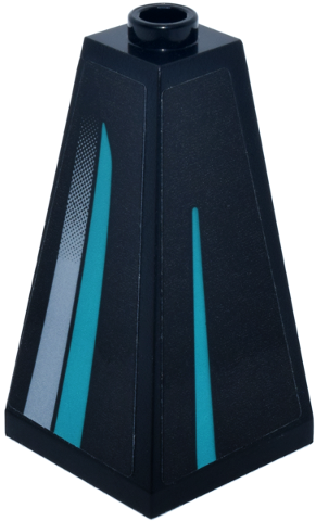 Lego Slope 75 2 x 2 x 3 Double Convex with Dark Turquoise and Light Bluish Gray Gradient Lines Pattern Model Left Side (Stickers) - Set 77244