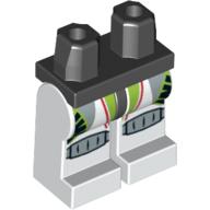 Lego Hips and White Legs with Lime Stripes and Silver Kneepads Print / Black