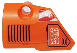Technic, Panel Fairing # 1 Small Smooth Short, Side A with 'ROAD WORK CREW', Black Vents and Red and White Danger Stripes Pattern (Sticker) - Set 42060