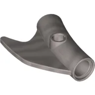 Technic Pin Connector Round Curved with Fin and Hole / Flat Silver