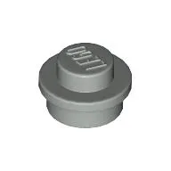 Plate Round 1 x 1 with Solid Stud / Light Gray