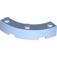 Brick Round Corner 4 x 4 Macaroni Wide with 3 Studs / Bright Light Blue