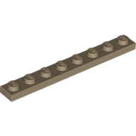 Lego Plate 1 x 8 / Dark Tan