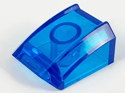 Brick Curved 2 x 2 with Lip, No Studs / Trans-Dark Blue