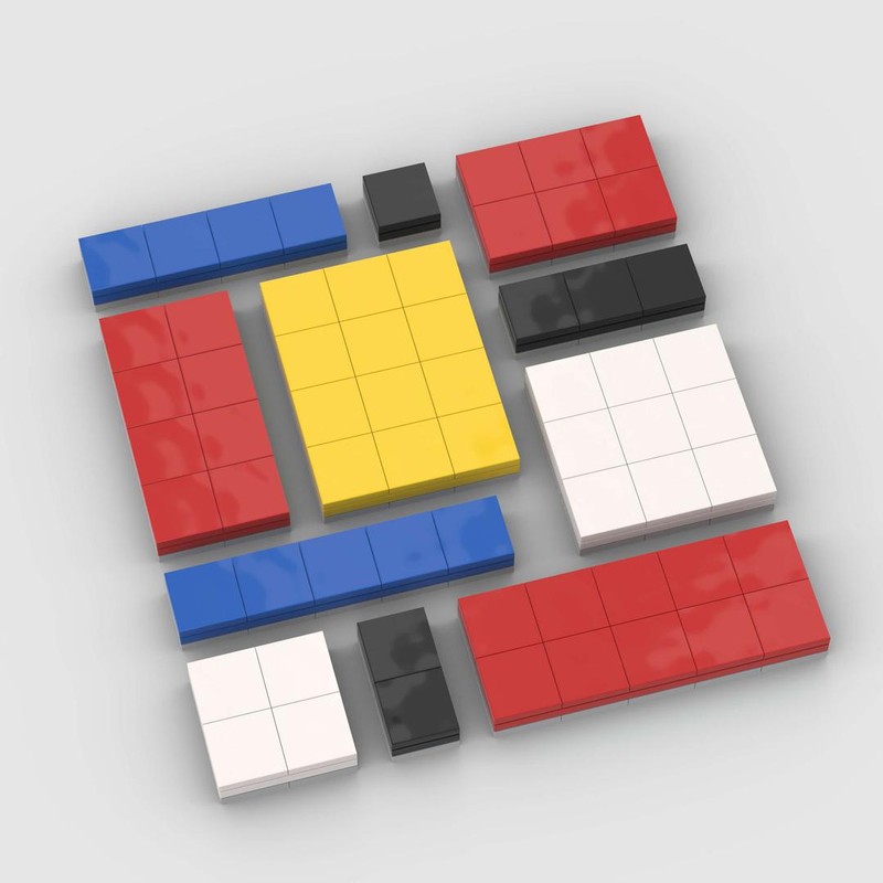 Lego Mosaic Puzzle - 16x16- Blocks-Mondrian-(Double sides FLAT)