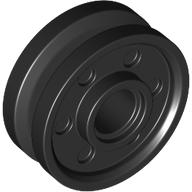 Lego Wheel 18 x 8 with Fake Bolts and Deep Spokes with Inner Ring / Black