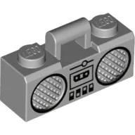 Equipment Radio / Boom Box with Handle and Black Trim Print / Light Bluish Gray