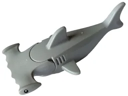 Shark, Hammerhead with Debossed Gills with Black Eyes with White Pupils Pattern