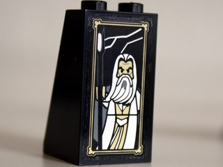 Lego Slope 75 2 x 2 x 3 - Solid Studs with Portrait of Saruman the White Pattern (Sticker) - Set 10237