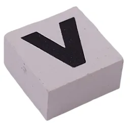 Modulex Tile 2 x 2 with Black 'V' Print, without Internal Supports