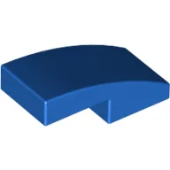 Brick Curved 2 x 1 No Studs [1/2 Bow] / Blue