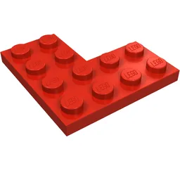 Plate 4 x 4 Corner / Red