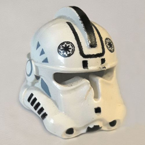 Lego Helmet Clone Trooper Phase 2, Open Front, Episode 3 Print / White