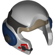 Lego Helmet Rebel with Check Protectors with A-wing Pilot Black Band Print / Light Bluish Gray